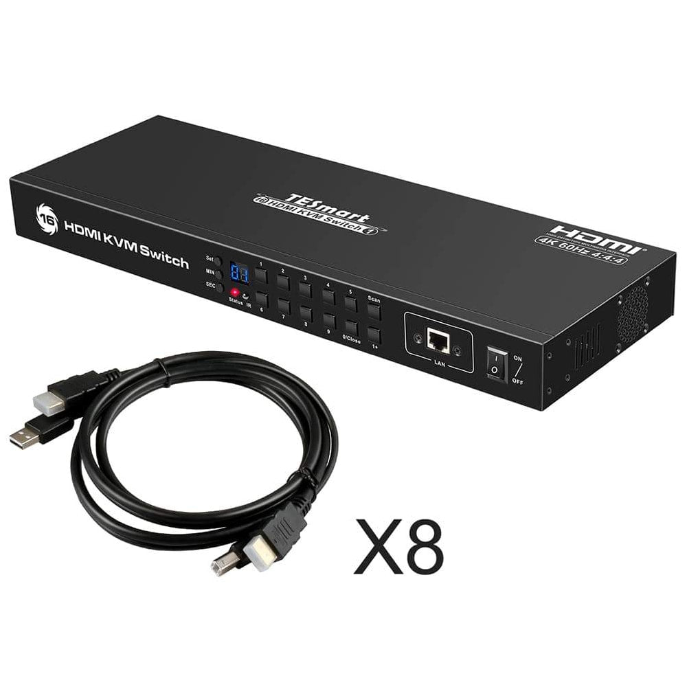 Buy TESmart HDMI Switch 4K UHD 3840x2160@60Hz 16x1, 16 in 1 Out HDMI  Switcher Box with RS232 LAN Port Support HDCP2.2 16 Port HDMI Switch Online  at Low Prices in India 