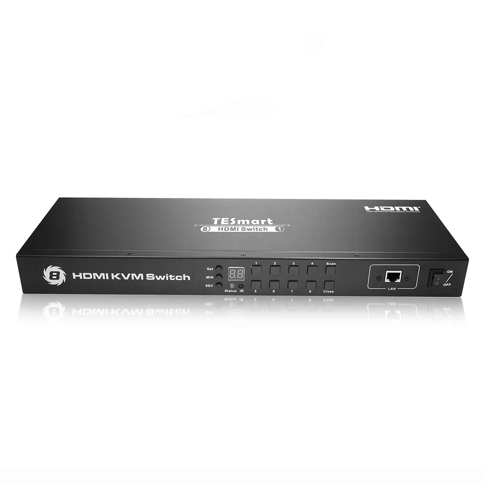 TESmart 8-Port HDMI KVM Switch - Autoscan, Rackmount, Ethernet