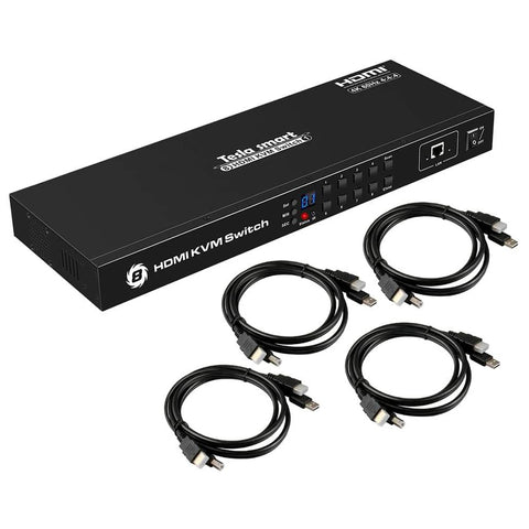 TESmart 8X1 HDMI KVM Switch 8 Port Enterprise Grade Support 4K@60Hz Ultra HD, RS232, LAN Port, IP Control, Auto Scan, Rackmount