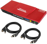 TESmart 2-Port HDMI 2.0 KVM Video Switch - 4K 60Hz UHD - Audio Output, USB Sharing