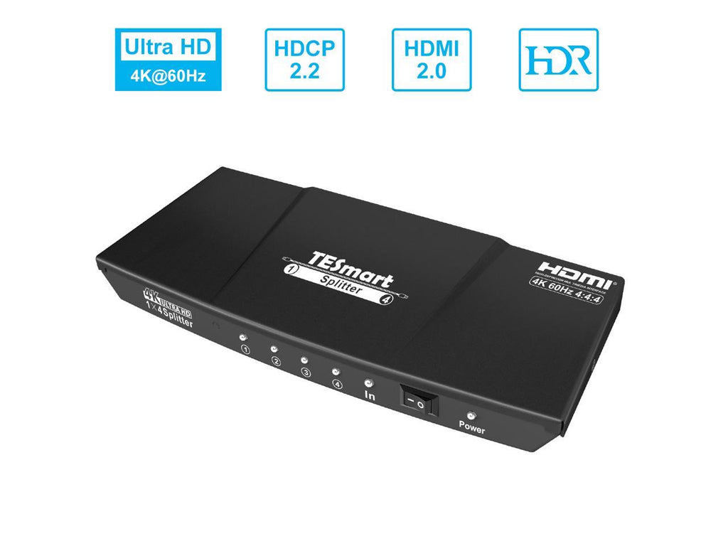 4-Port HDMI Splitter, Ultra HD 4K @ 30 Hz (3840 x 2160)
