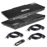 TESmart 4-Port HDMI KVM Switch with USB-C Input | 4K@60Hz | Audio Output | USB Sharing | 4x1 HDMI KVM Switch for 3 HDMI inputs and 1 Type-C Input (Black)