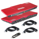 TESmart 4-Port HDMI KVM Switch with USB-C Input | 4K@60Hz | Audio Output | USB Sharing | 4x1 HDMI KVM Switch for 3 HDMI inputs and 1 Type-C Input (Black)