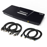 DUAL MONITOR 2-PORT KVM – HDMI + HDMI – 4K 60HZ UHD – AUDIO OUTPUT & USB SHARING – 4X2