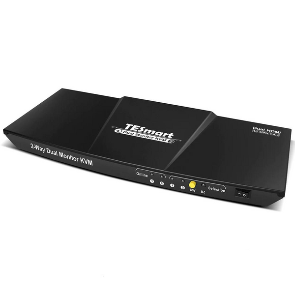 DUAL MONITOR 2-PORT KVM – HDMI + DISPLAYPORT – 4K 60HZ UHD – AUDIO OUT –  QPG LLC/ BuyTESmart/ Justin Milligan