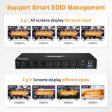 TESmart 4x4 HDMI Matrix 4K@60Hz UHD 4 in 4 out Support HDCP 2.2 with IR Remote Control, RS-232 & LAN Control, Power Off Memory Function
