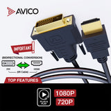 DVI to HDMI or HDMI to DVI Cable (6.5 ft)