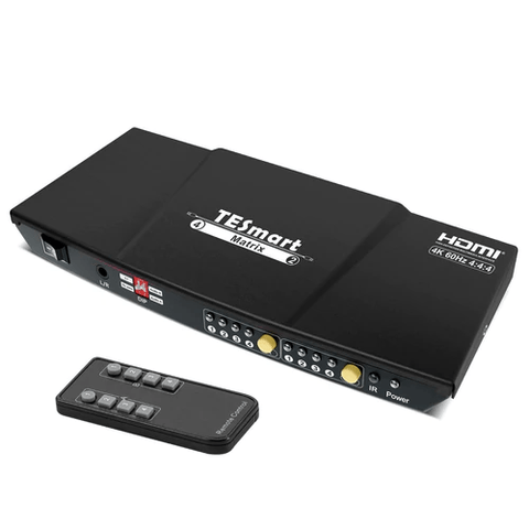 TESmart 4x2 HDMI Matrix Switch Splitter with Remote Control SPDIF L/R 3.5mm Support Ultra HD 4Kx2K@60Hz for PS3 /PS4/XBOX360/DVD Player/Notebook
