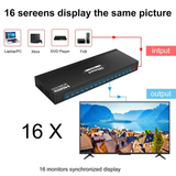 TESmart 4K HDMI Splitter 1 in 16 Out Distribution Amplifier Support 4K @ 60Hz Ultra HD 1080P 3D HDCP 2.2 for HDTV/PC/DVD Player / PS3 / 4 / Xbox/Switch/Roku/Fire Stick-Black