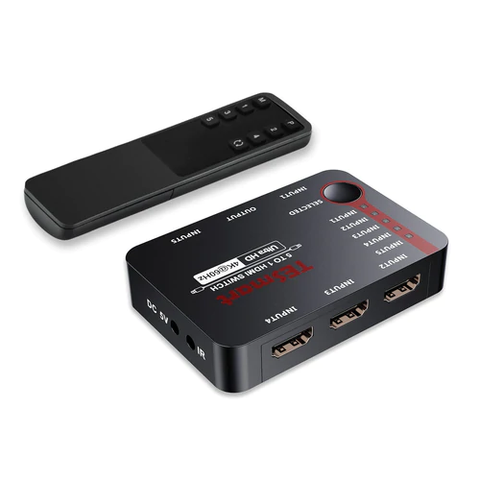 TESmart 5x1 HDMI Switch 4K@60Hz Support 4K UHD 1080p@60Hertz HDCP, Compatible with HDTV DVD Xbox PS4 Apple Roku TV