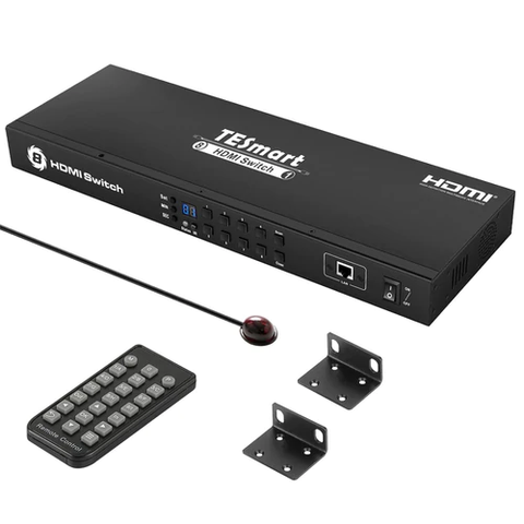 TESmart 8 Port HDMI Switch 4K with Remote Control, 8x1 HDMI Switcher Support 4K@30Hz 1080P@60Hz HDCP, Compatible with HDTV DVD Xbox PS4 Roku TV